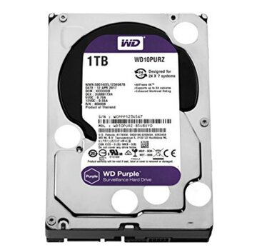 Western Digital Purple | 1000GB (1TB) 3.5" HDD | SATA III | 5400 rpm | Voor Surveillance