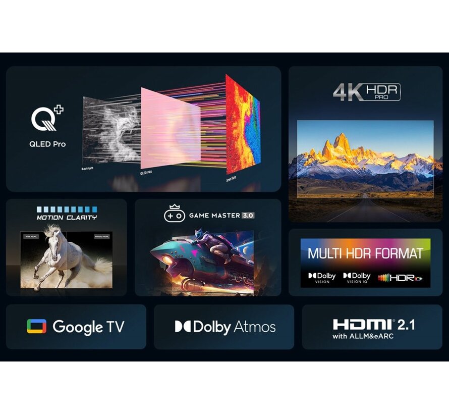 43C655 | 43'' Ultra HD 4K | QLED Smart TV | Wifi | Google TV | Local Dimming | Dolby Vision | 60Hz