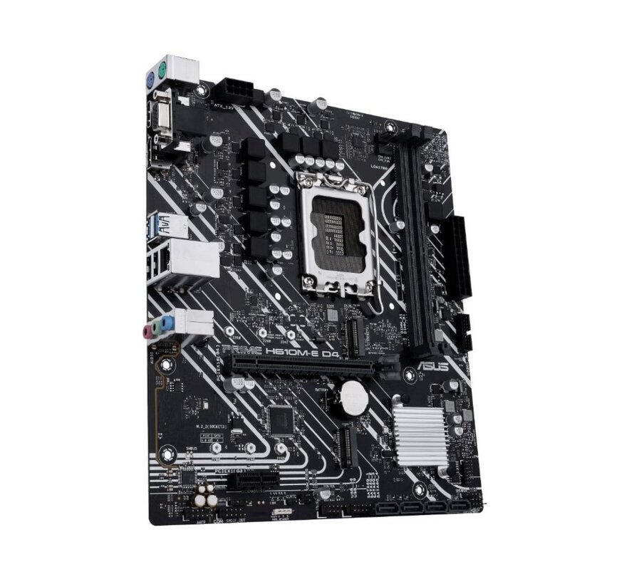 ASUS PRIME H610M-E D4-CSM | Socket LGA 1700 | Intel H610 | 2xDDR4 | Micro-ATX | Moederbord