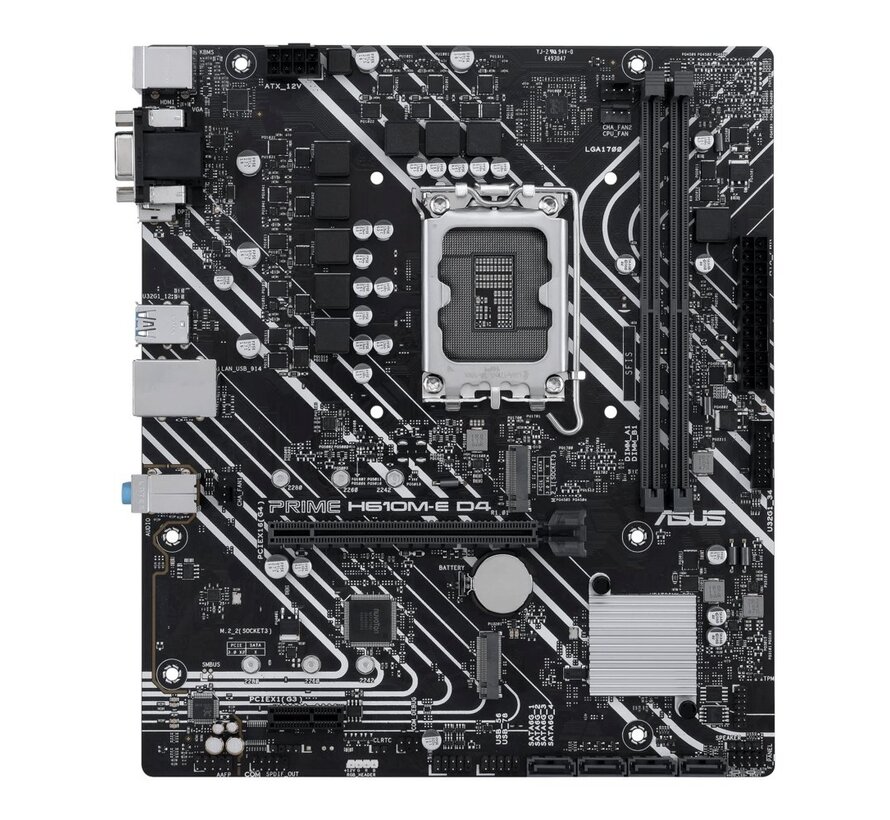 ASUS PRIME H610M-E D4-CSM | Socket LGA 1700 | Intel H610 | 2xDDR4 | Micro-ATX | Moederbord