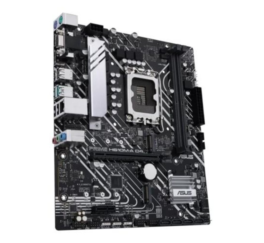 ASUS PRIME H610M-A D4-CSM | Socket LGA 1700 | Intel H610 | 2xDDR4 | Micro-ATX | Moederbord