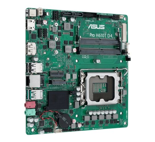 Asus ASUS Pro H610T D4-CSM | Socket LGA 1700 | Intel H610 | 2xDDR4 | Mini-ITX | Moederbord