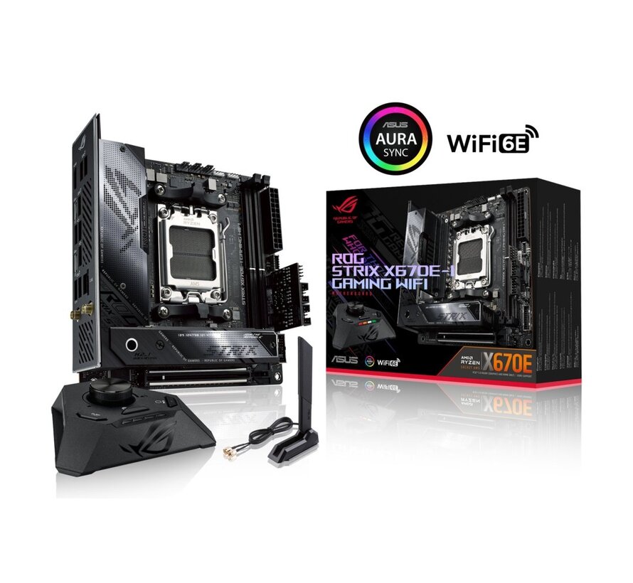 ASUS ROG STRIX X670E-I GAMING WIFI | Socket AM5 | AMD X670 | 2xDDR5 | Mini-ITX | Moederbord