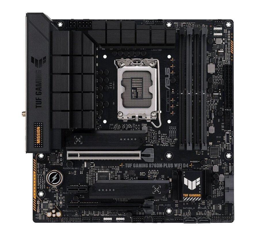 ASUS TUF GAMING B760M-PLUS WIFI D4 | Socket LGA 1700 | Intel B760 | 4xDDR4 | Micro-ATX | Moederbord