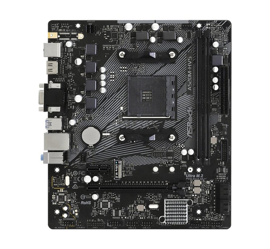 A520M-HVS | Socket AM4 | AMD A520 | 2xDDR4 | Micro-ATX | Moederbord