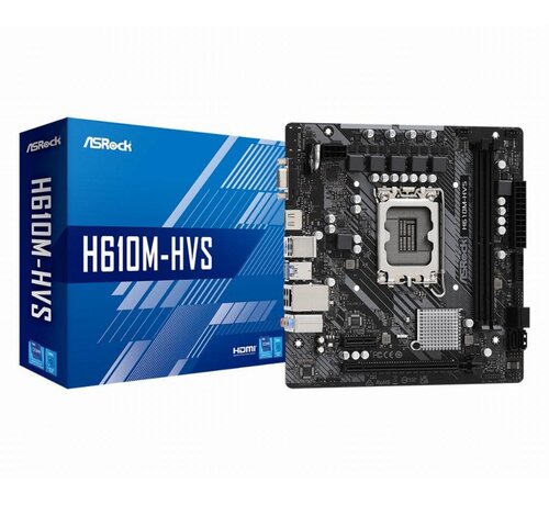Asrock H610M-HVS Intel H610 | Socket LGA 1700 | Intel H610 | 2xDDR4 | Micro-ATX | Moederbord