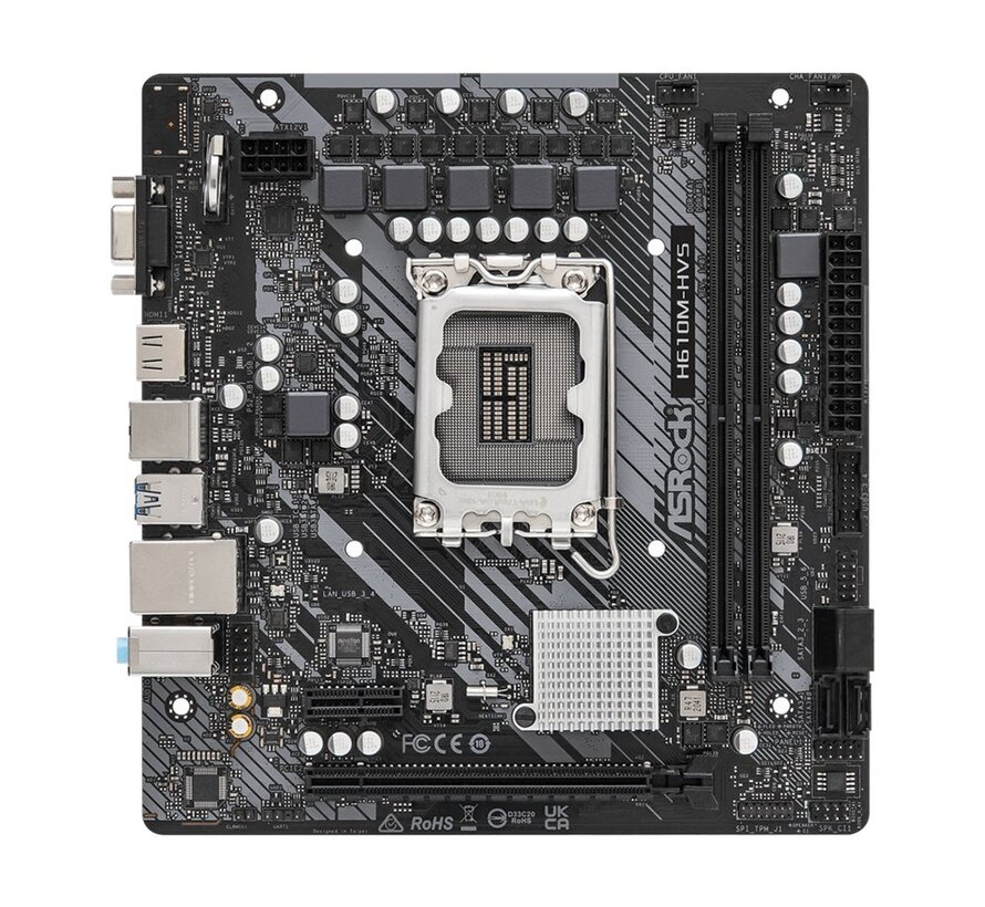 H610M-HVS Intel H610 | Socket LGA 1700 | Intel H610 | 2xDDR4 | Micro-ATX | Moederbord