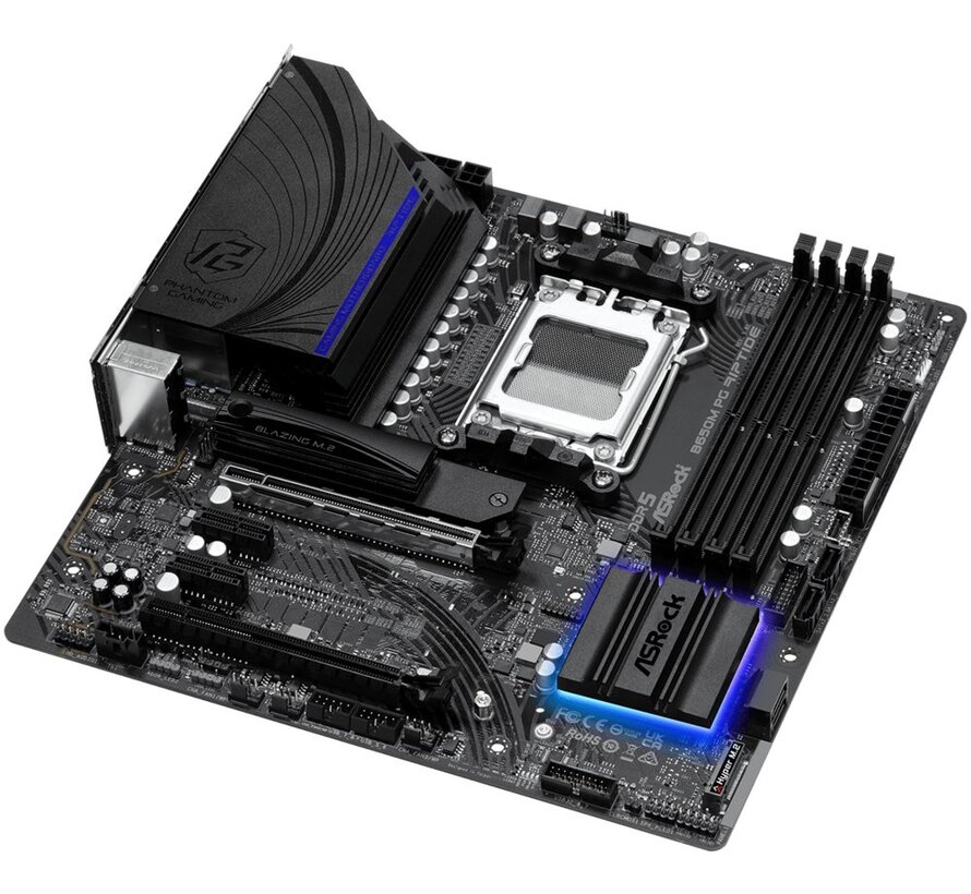 B650M PG Riptide | Socket AM5 | AMD B650 | 4xDDR5 | Micro-ATX | Moederbord