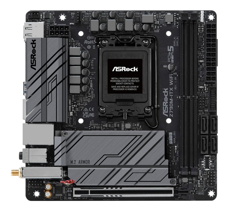 Z790M-ITX WiFi | Socket LGA 1700 | Intel Z790 | 2xDDR5 | Mini-ITX | Moederbord