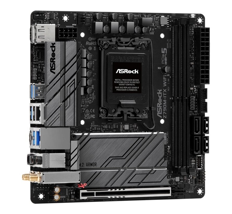 Z790M-ITX WiFi | Socket LGA 1700 | Intel Z790 | 2xDDR5 | Mini-ITX | Moederbord