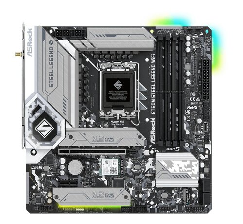 Asrock B760M Steel Legend WiFi | Socket LGA 1700 | Intel B760 | 4xDDR5 | Micro-ATX | Moederbord