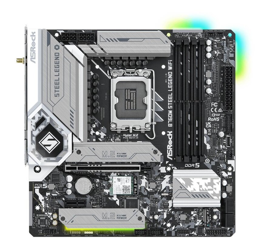 B760M Steel Legend WiFi | Socket LGA 1700 | Intel B760 | 4xDDR5 | Micro-ATX | Moederbord