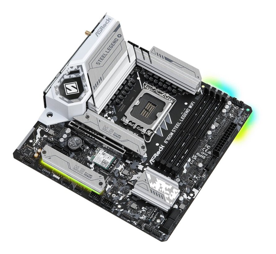 B760M Steel Legend WiFi | Socket LGA 1700 | Intel B760 | 4xDDR5 | Micro-ATX | Moederbord