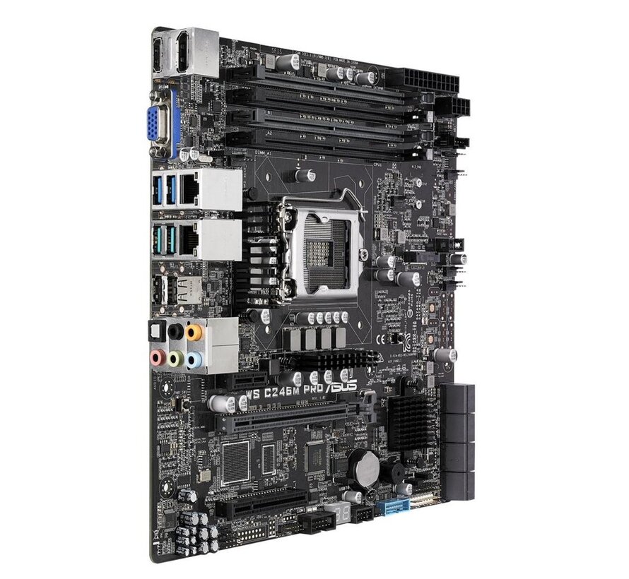 ASUS WS C246M PRO | Socket LGA 1151 | Intel C246 | 4xDDR4 | Micro-ATX | Moederbord