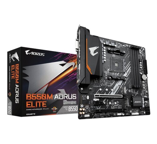 Gigabyte B550M AORUS ELITE | Socket AM4 | AMD B550 | 4xDDR4 | Micro-ATX | Moederbord