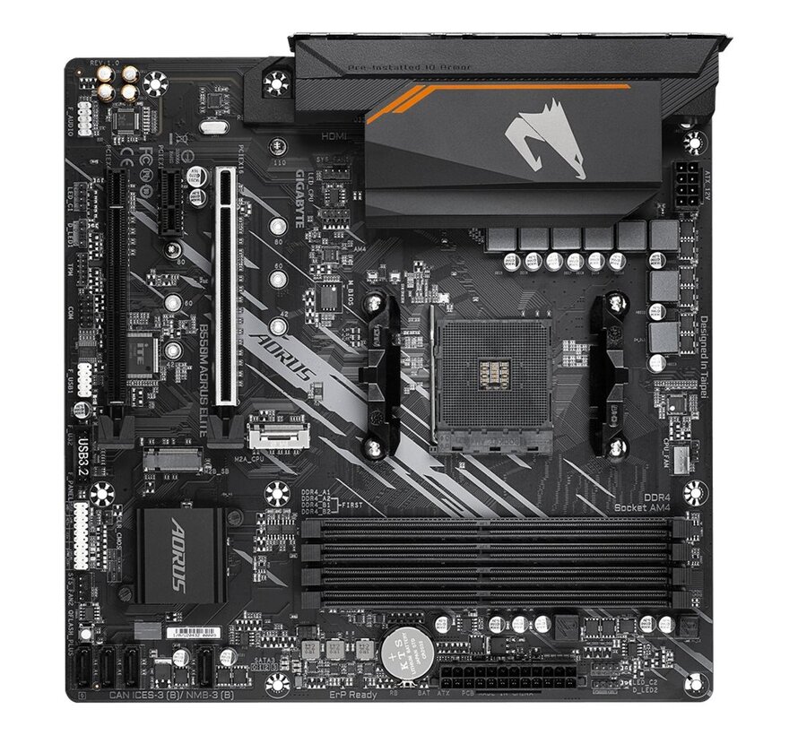 B550M AORUS ELITE | Socket AM4 | AMD B550 | 4xDDR4 | Micro-ATX | Moederbord