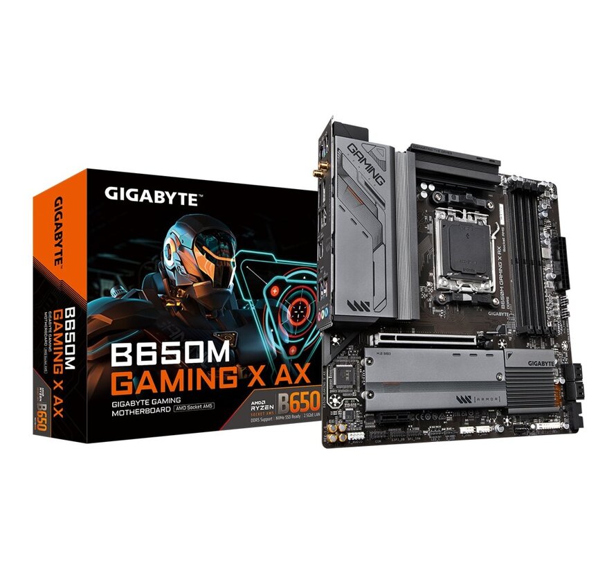 B650M GAMING X AX (rev. 1.x) | Socket AM5 | AMD B650 | 4xDDR5 | Micro-ATX | Moederbord