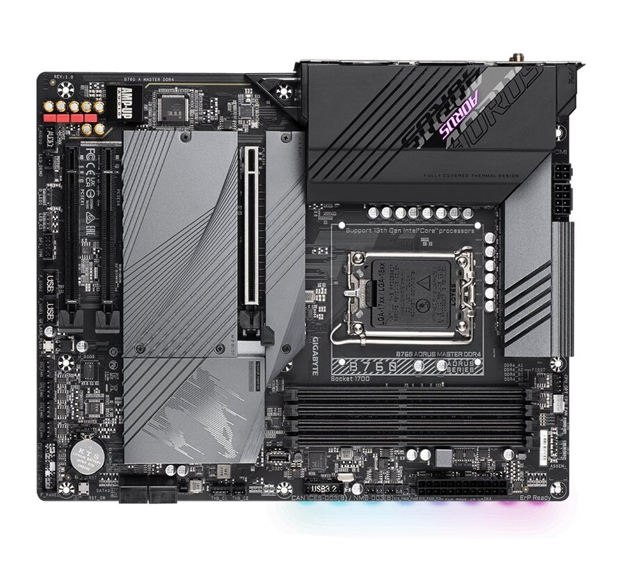 B760 AORUS MASTER DDR4 (rev. 1.0) | Socket LGA 1700 | Intel B760 | 4xDDR4 | ATX | Moederbord