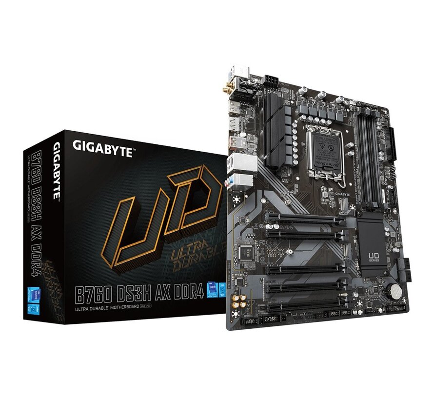 B760 DS3H AX WIFI | Socket LGA 1700 | Intel B760 | 4xDDR4 | ATX | Moederbord