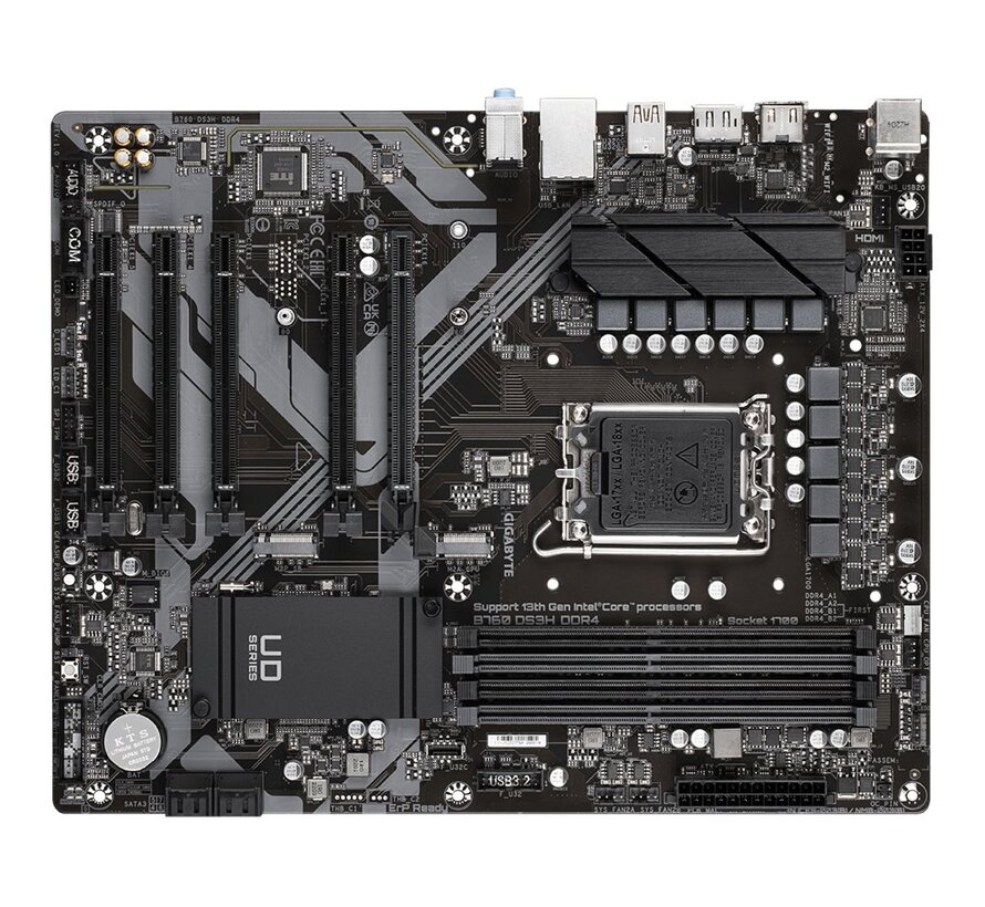 B760 DS3H | Socket LGA 1700 | Intel B760 | 4xDDR4 | ATX | Moederbord