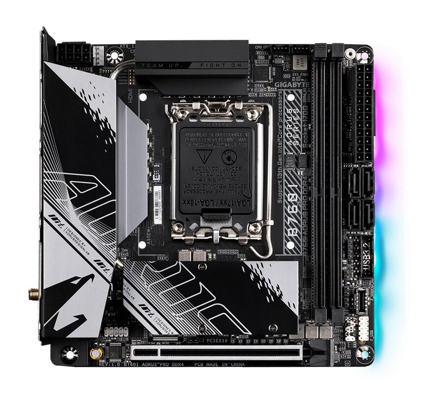 B760I AORUS PRO DDR4 | Socket LGA 1700 | Intel B760 | 4xDDR4 | Mini-ITX | Moederbord