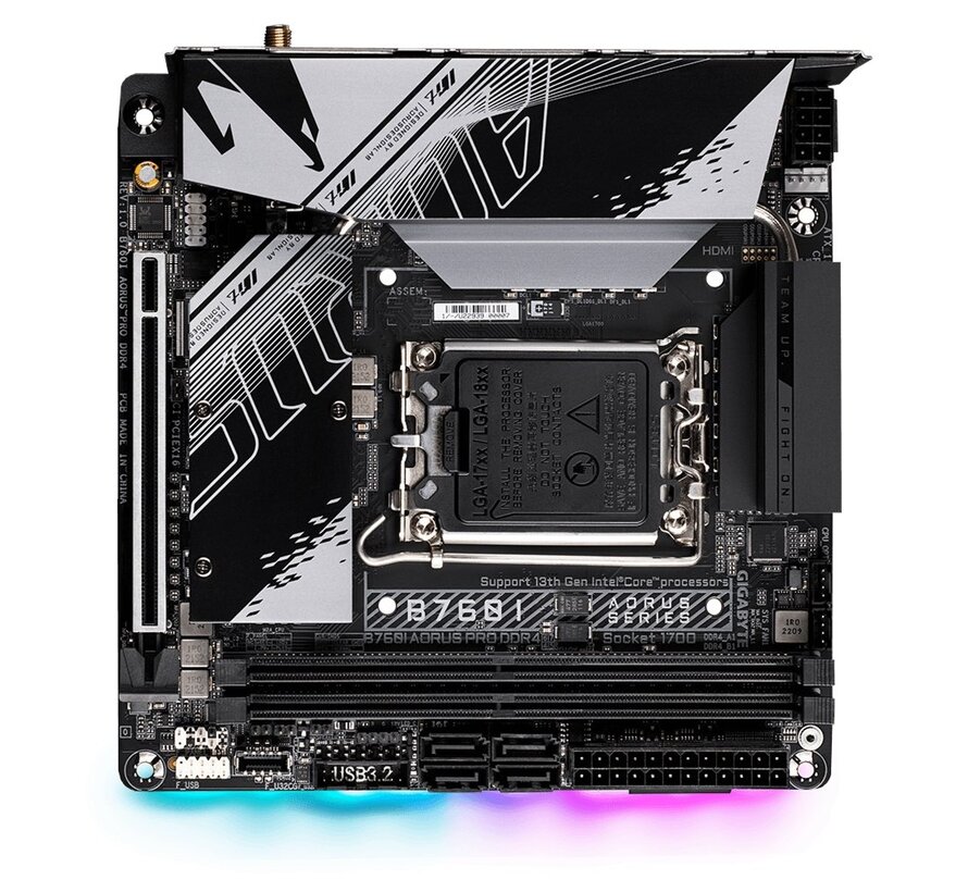 B760I AORUS PRO DDR4 | Socket LGA 1700 | Intel B760 | 4xDDR4 | Mini-ITX | Moederbord