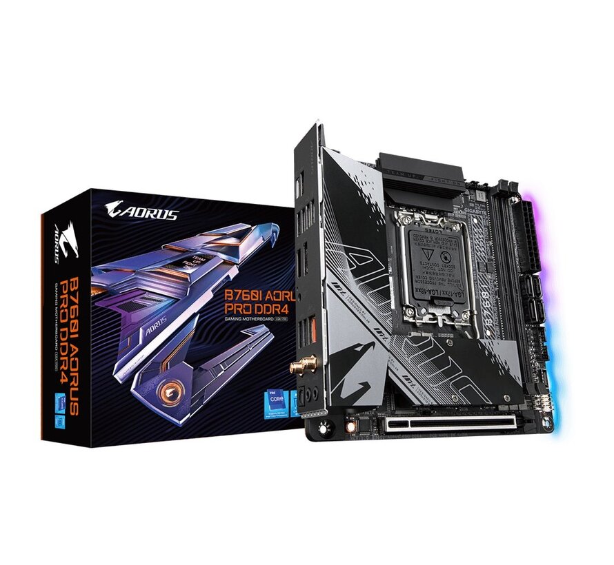 B760I AORUS PRO DDR4 | Socket LGA 1700 | Intel B760 | 4xDDR4 | Mini-ITX | Moederbord