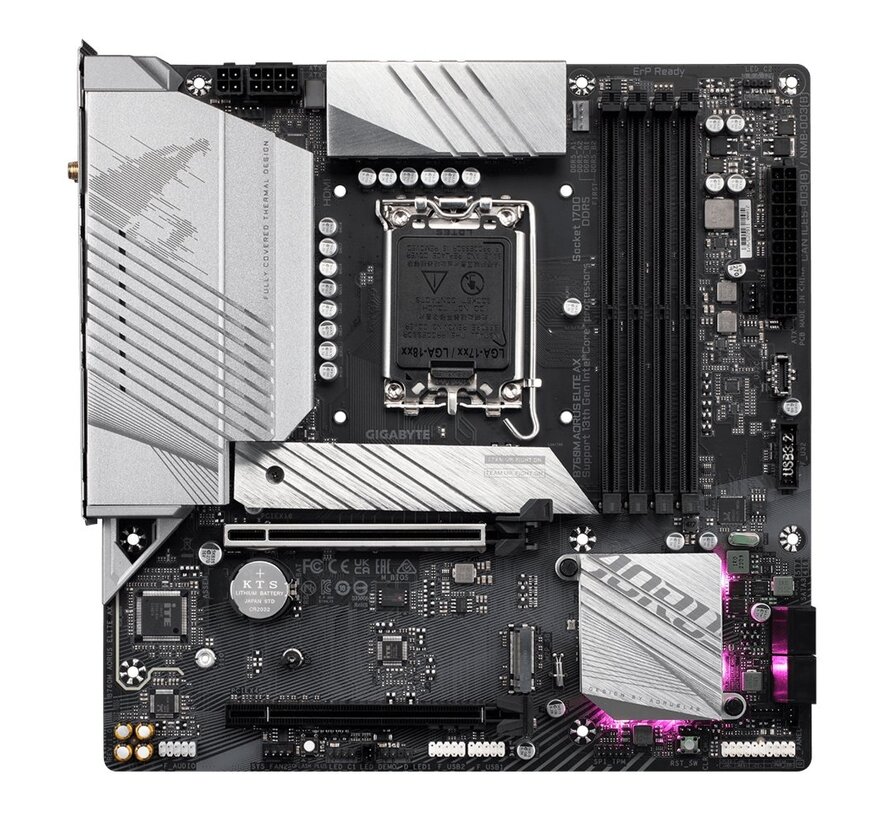 B760M AORUS ELITE AX | Socket LGA 1700 | Intel B760 | 4xDDR5 | Micro-ATX | Moederbord