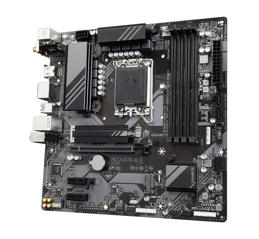 B760M DS3H AX (rev. 1.x) | Socket LGA 1700 | Intel B760 | 4xDDR5 | Micro-ATX | Moederbord