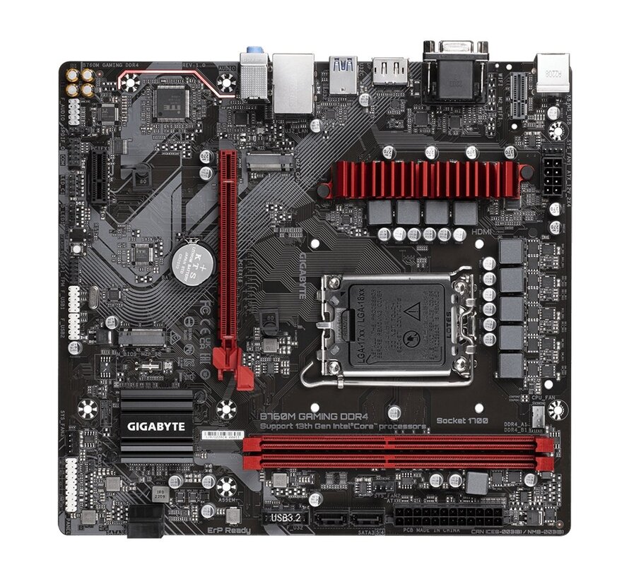 B760M GAMING DDR4 | Socket LGA 1700 | Intel B760 | 4xDDR4 | Micro-ATX | Moederbord