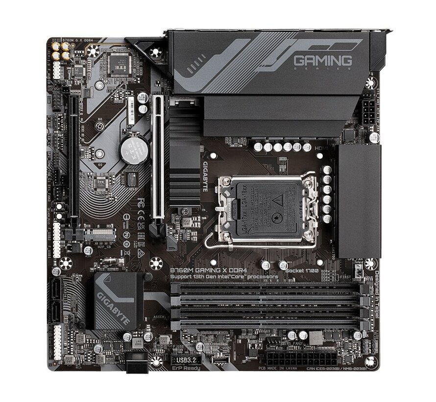 MB  B760M GAMING X | Socket LGA 1700 | Intel B760 | 4xDDR4 | Micro-ATX | Moederbord