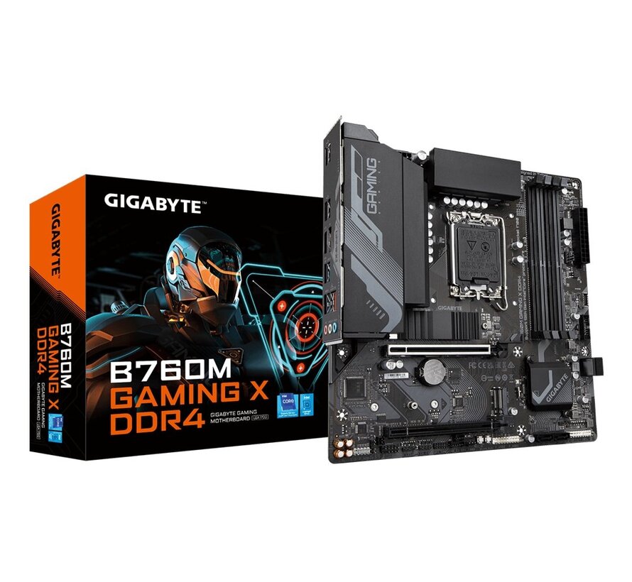 MB  B760M GAMING X | Socket LGA 1700 | Intel B760 | 4xDDR4 | Micro-ATX | Moederbord