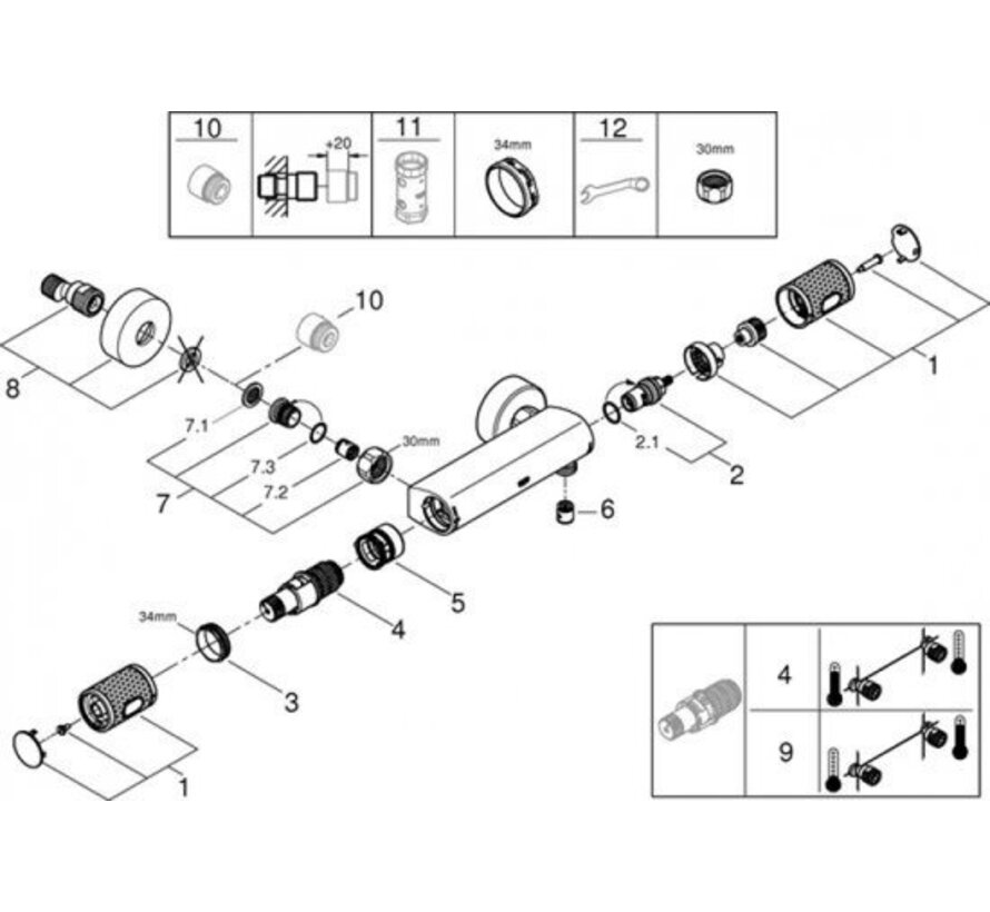 Grohe Precision Feel douche thermostaatkraan 15cm chroom