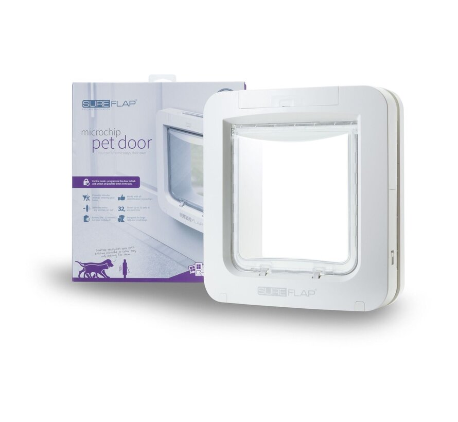 Sureflap Dierenluik Microchip M - Kattenluik - 28x7x26 cm Wit