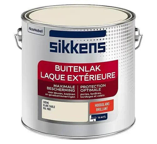 Sikkens Sikkens buitenlak hoogglans RAL 9001 crème wit 2,5 liter