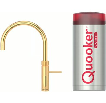 Quooker Fusion round met COMBI+ boiler 3-in-1 kokend water kraan Goud
