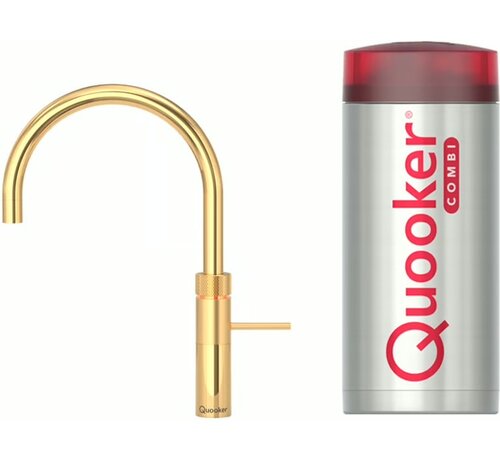 Quooker Fusion round met COMBI+ boiler 3-in-1 kokend water kraan Goud