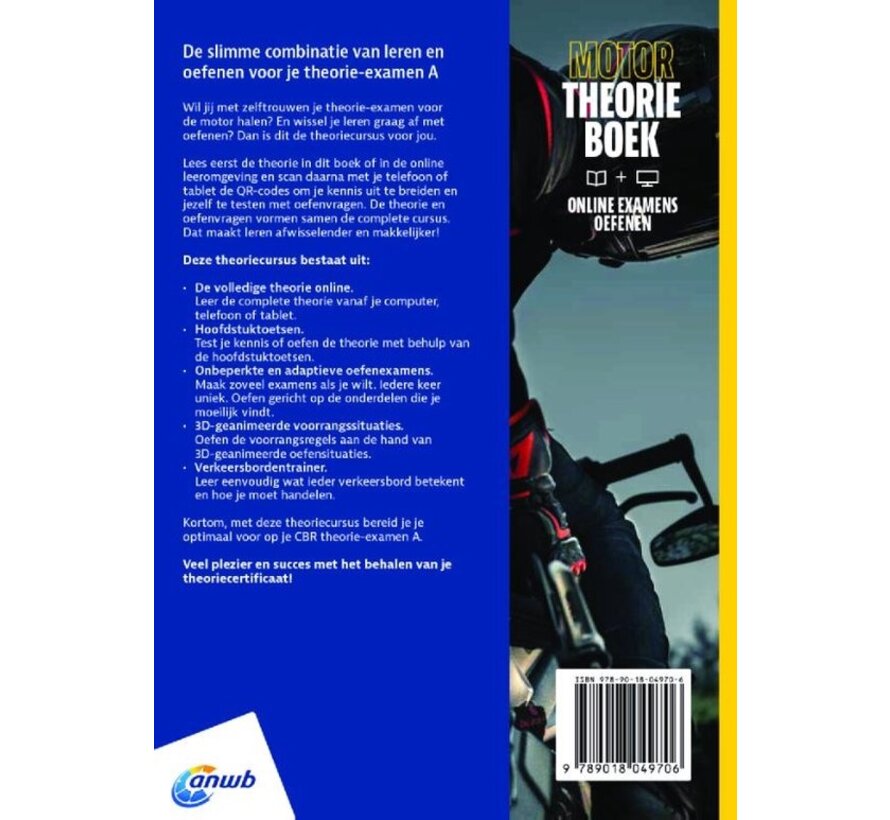 ANWB Rijopleiding - Motor - Theorieboek+online examens oefenen Rijbewijs A