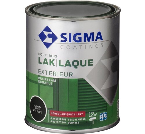 Sigma Houtlak Exterieur Hoogglans - Glansbehoud - Droog na 1,5 uur - Grachtengroen - 0.75L