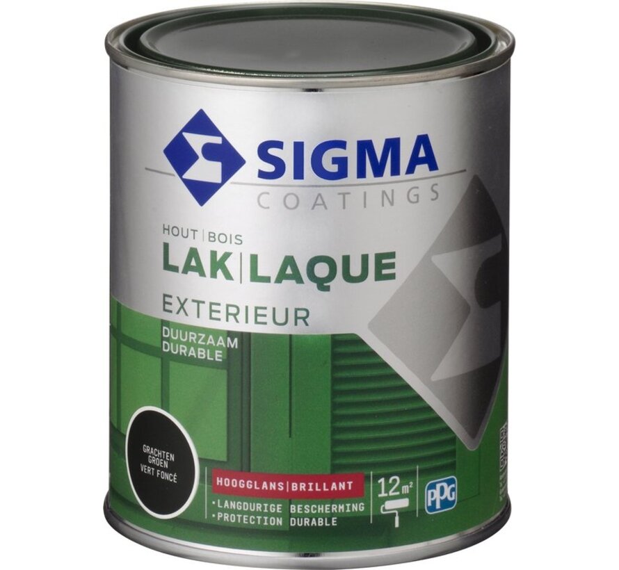 Sigma Houtlak Exterieur Hoogglans - Glansbehoud - Droog na 1,5 uur - Grachtengroen - 0.75L