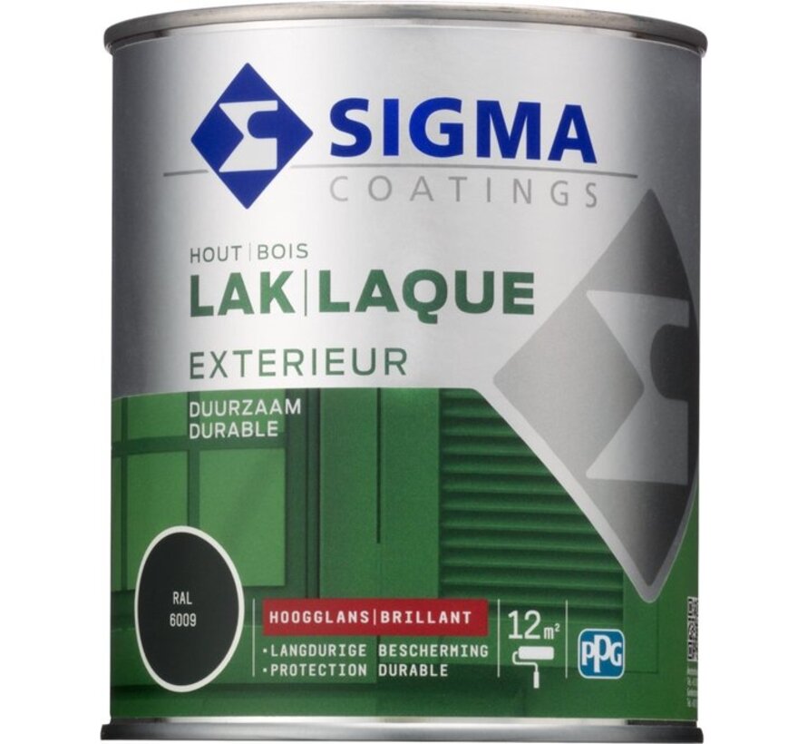 Sigma Houtlak Exterieur Hoogglans - Glansbehoud - Droog na 1,5 uur - RAL 6009 - Groen - 0.75L