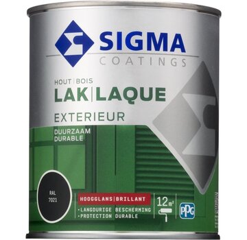 Sigma Houtlak Exterieur Hoogglans - Glansbehoud - Droog na 1,5 uur - Zwart - 0.75L