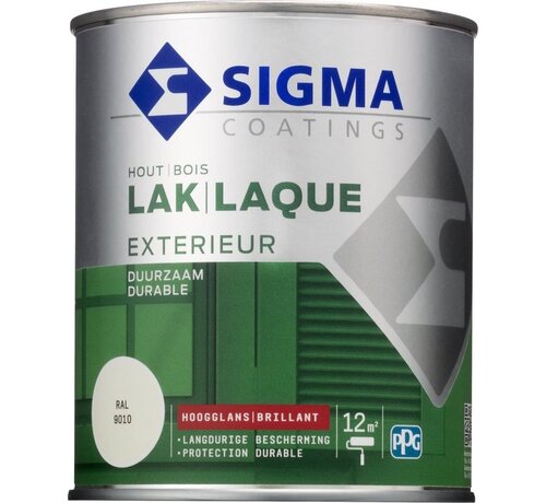 Sigma Exterieur buitenlak hoogglans RAL 9010 zuiverwit 750 ml