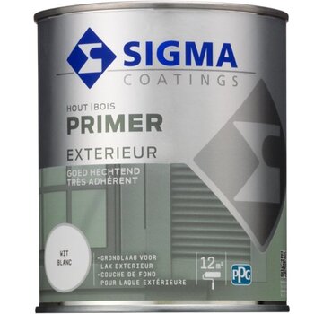 Sigma Exterieur Primer Mat - Betere Hechting - Ideale Grondlaag voor Houtlak - Wit - 0.75L