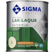 Sigma Houtlak Exterieur Zijdeglans - Glansbehoud - Droog na 1,5 uur - RAL 9001 - Wit - 0.75L