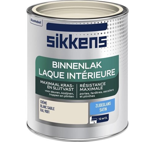 Sikkens Binnenlak - Zijdeglans - Ral 9001 - 0.75L