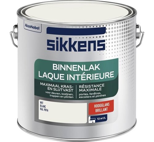 Sikkens Binnenlak Hoogglans RAL 9016 - 2,5L