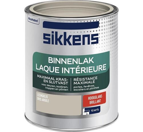 Sikkens - Binnenlak - Verf - Hoogglans - Leemgrijs - 750 ml