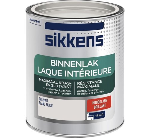 Sikkens - Binnenlak Hoogglans - Grijswit - 750 ML