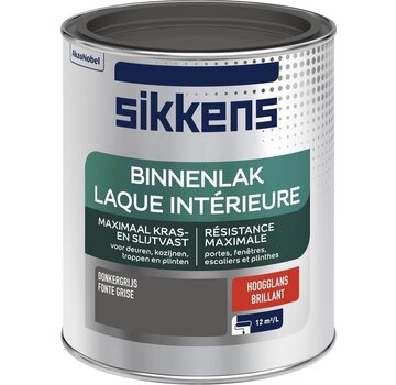 Sikkens - Binnenlak Hoogglans - Donkergrijs - 750 ML